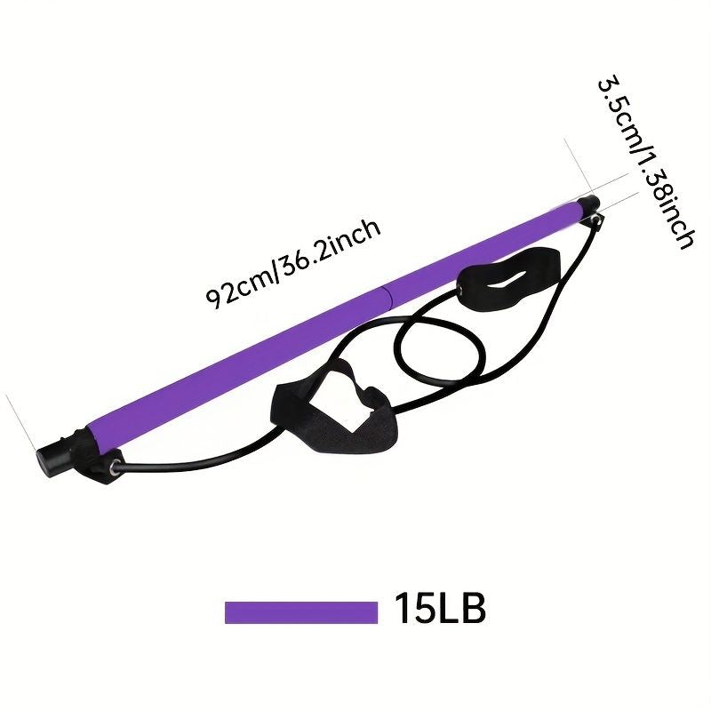 1pc Multifunctional Resistance Band Bar Pilates Bar; Home Fitness Workout Accessories